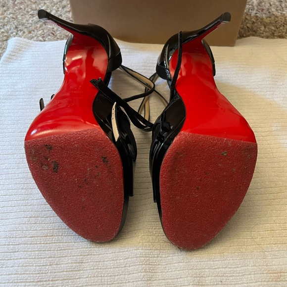 Christian Louboutin Black Open Toe Heels - Picture 4 of 5